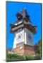 Famous Clock Tower (Uhrturm) in Graz, Styria, Austria-Zechal-Mounted Photographic Print