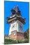 Famous Clock Tower (Uhrturm) in Graz, Styria, Austria-Zechal-Mounted Photographic Print