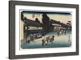 Famous Cloth of Arimatsu, Narumi, C. 1833-Utagawa Hiroshige-Framed Giclee Print