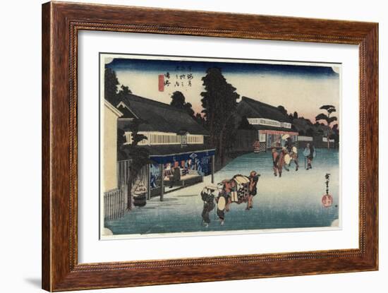 Famous Cloth of Arimatsu, Narumi, C. 1833-Utagawa Hiroshige-Framed Giclee Print