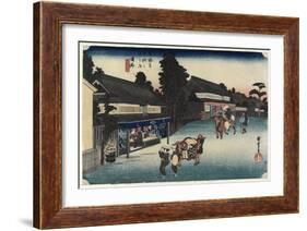 Famous Cloth of Arimatsu, Narumi, C. 1833-Utagawa Hiroshige-Framed Giclee Print