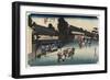 Famous Cloth of Arimatsu, Narumi, C. 1833-Utagawa Hiroshige-Framed Giclee Print