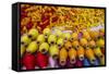 Famous Ecuador Otavalo Market with Colorful Rolls of Ecuadorian Thread-Karine Aigner-Framed Stretched Canvas