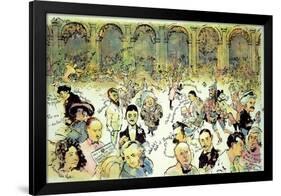 Famous Faces Outside Florian's in the Piazza San Marco, Venice, C.1990-George Adamson-Framed Giclee Print