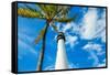 Famous Lighthouse at Cape Florida in the South End of Key Biscayne , Miami-Kamira-Framed Stretched Canvas