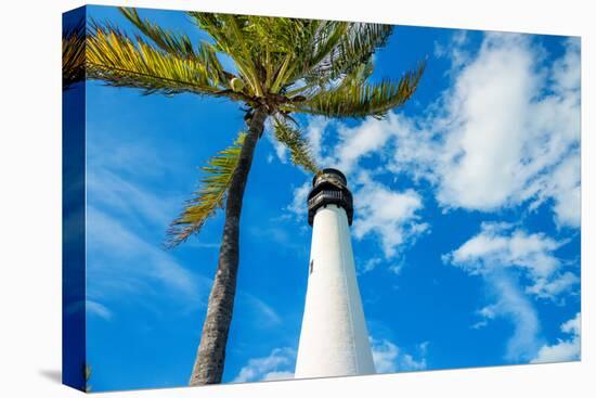 Famous Lighthouse at Cape Florida in the South End of Key Biscayne , Miami-Kamira-Stretched Canvas