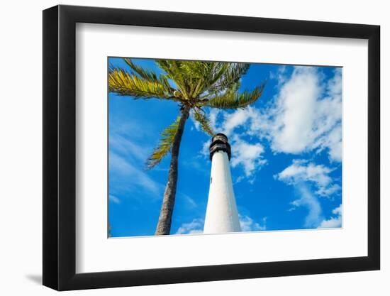 Famous Lighthouse at Cape Florida in the South End of Key Biscayne , Miami-Kamira-Framed Photographic Print