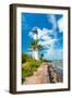 Famous Lighthouse at Cape Florida in the South End of Key Biscayne , Miami-Kamira-Framed Photographic Print