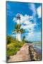 Famous Lighthouse at Cape Florida in the South End of Key Biscayne , Miami-Kamira-Mounted Photographic Print