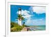 Famous Lighthouse at Cape Florida in the South End of Key Biscayne , Miami-Kamira-Framed Photographic Print