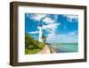 Famous Lighthouse at Cape Florida in the South End of Key Biscayne , Miami-Kamira-Framed Photographic Print