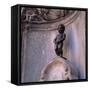 Famous Manneken Pis Statue in Brussels, Belgium, Europe-Roy Rainford-Framed Stretched Canvas