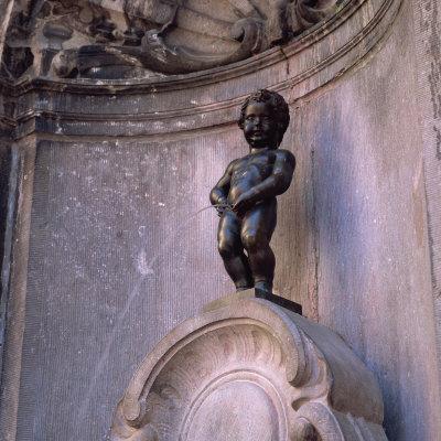 'Famous Manneken Pis Statue in Brussels, Belgium, Europe' Photographic