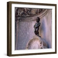 Famous Manneken Pis Statue in Brussels, Belgium, Europe-Roy Rainford-Framed Photographic Print