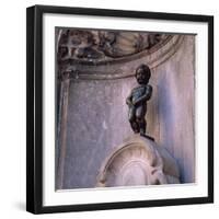Famous Manneken Pis Statue in Brussels, Belgium, Europe-Roy Rainford-Framed Photographic Print