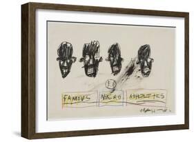 Famous Negro Athletes, 1981-Jean-Michel Basquiat-Framed Giclee Print