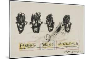 Famous Negro Athletes, 1981-Jean-Michel Basquiat-Mounted Giclee Print