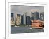 Famous Orange Staten Island Ferry Approaches Lower Manhattan, New York-John Woodworth-Framed Photographic Print