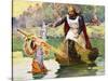 Famous Partnerships: Arthur and Excalibur-James Edwin Mcconnell-Stretched Canvas