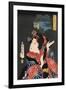 Famous Places in Edo: Ai No Uchi Matched to Oshichi-Kuniteru Utagawa-Framed Art Print