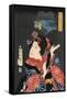 Famous Places in Edo: Ai No Uchi Matched to Oshichi-Kuniteru Utagawa-Framed Stretched Canvas