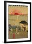 Famous Places in Tokyo: Real View of Takanawa No.2 Featuring the Rising Sun-Ando Hiroshige-Framed Art Print