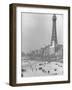 Famous Radar Tower Used During the War on Sparsely Crowded Beach-Ian Smith-Framed Photographic Print