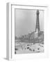 Famous Radar Tower Used During the War on Sparsely Crowded Beach-Ian Smith-Framed Photographic Print
