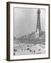 Famous Radar Tower Used During the War on Sparsely Crowded Beach-Ian Smith-Framed Photographic Print