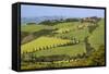 Famous Road Winding Through the Tuscan Hillside, Italy-Terry Eggers-Framed Stretched Canvas