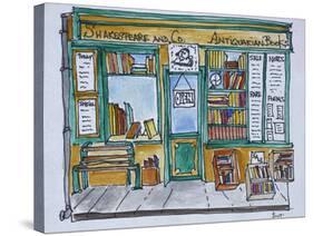 Famous Shakespeare and Co. bookstore along the Seine, Paris, France-Richard Lawrence-Stretched Canvas