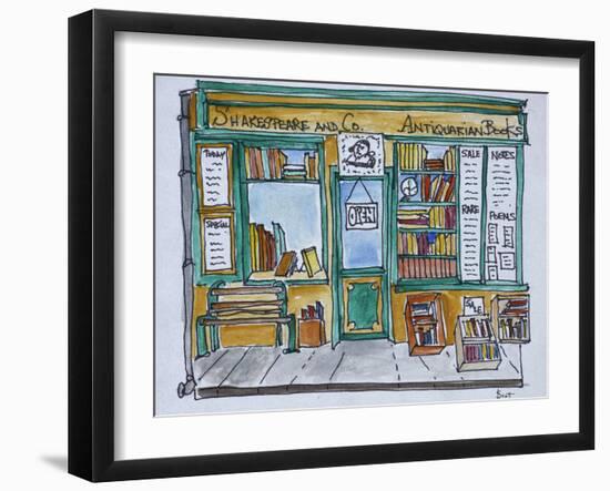 Famous Shakespeare and Co. bookstore along the Seine, Paris, France-Richard Lawrence-Framed Premium Photographic Print