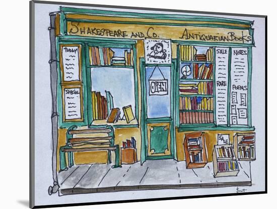 Famous Shakespeare and Co. bookstore along the Seine, Paris, France-Richard Lawrence-Mounted Photographic Print