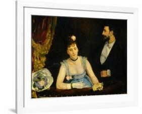 Famous Spanish Dancer Eva Gonzales in a Box at the Italians' Theatre, Paris, 1874-null-Framed Art Print