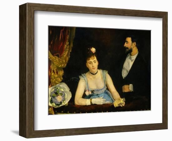 Famous Spanish Dancer Eva Gonzales in a Box at the Italians' Theatre, Paris, 1874-null-Framed Art Print