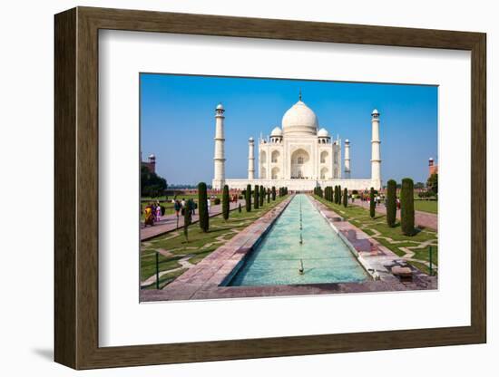 Famous Taj Mahal Mausoleum in in Bright Clear Day, Agra, India, UNESCO World Heritage Site - Archit-Mikhail Varentsov-Framed Photographic Print