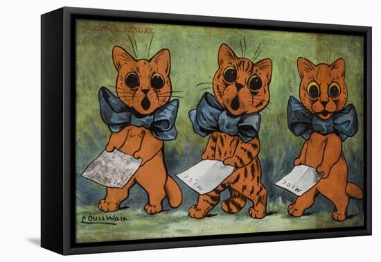 Famous Tenors-Louis Wain-Framed Stretched Canvas