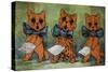 Famous Tenors-Louis Wain-Stretched Canvas