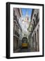 Famous Tram 28 Going Through the Old Quarter of Alfama, Lisbon, Portugal, Europe-Michael Runkel-Framed Photographic Print