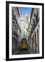 Famous Tram 28 Going Through the Old Quarter of Alfama, Lisbon, Portugal, Europe-Michael Runkel-Framed Photographic Print