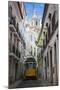 Famous Tram 28 Going Through the Old Quarter of Alfama, Lisbon, Portugal, Europe-Michael Runkel-Mounted Photographic Print