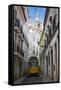 Famous Tram 28 Going Through the Old Quarter of Alfama, Lisbon, Portugal, Europe-Michael Runkel-Framed Stretched Canvas