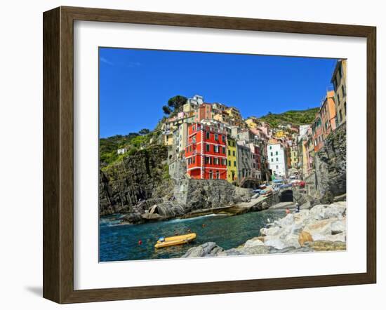 Famous View of Riomaggiore Cinque Terre-Markus Bleichner-Framed Art Print