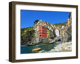 Famous View of Riomaggiore Cinque Terre-Markus Bleichner-Framed Art Print