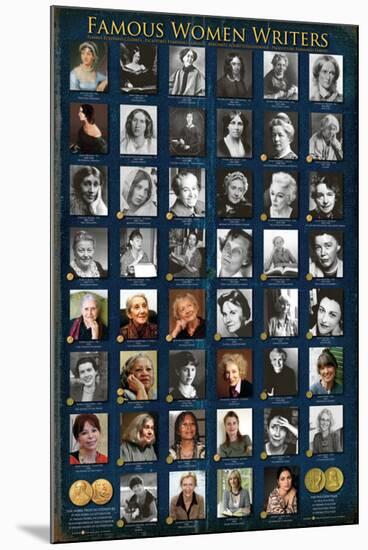 Famous Women Writers-null-Mounted Poster