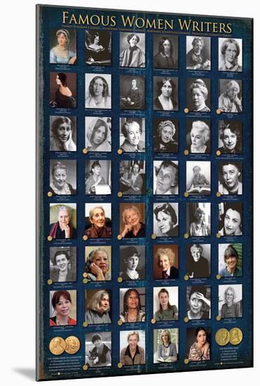 Famous Women Writers-null-Mounted Art Print