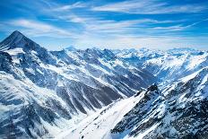 Aerial View of the Alps Mountains in Switzerland. View from Helicopter in Swiss Alps. Mountain Tops-FamVeld-Photographic Print