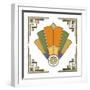 Fan 1 Frame 2-Art Deco Designs-Framed Giclee Print