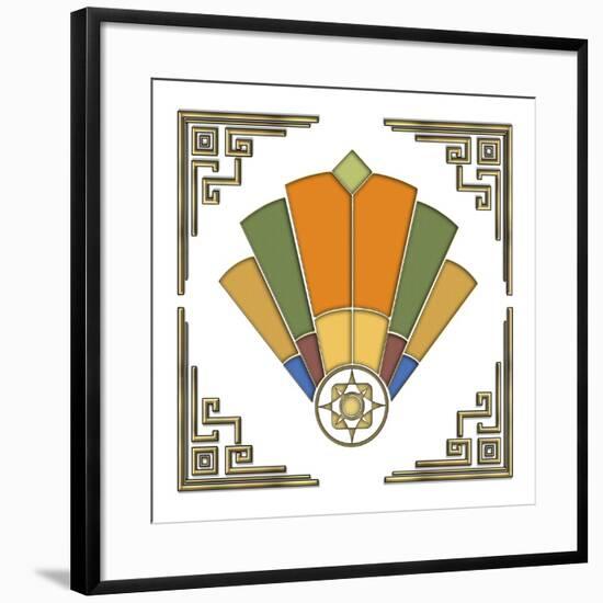 Fan 1 Frame 2-Art Deco Designs-Framed Giclee Print