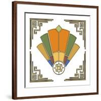 Fan 1 Frame 2-Art Deco Designs-Framed Giclee Print